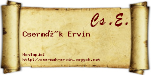Csermák Ervin névjegykártya