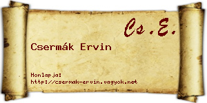 Csermák Ervin névjegykártya