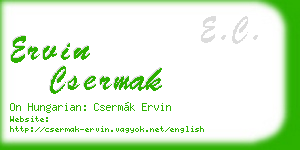 ervin csermak business card